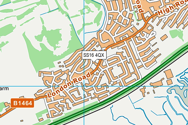 SS16 4QX map - OS VectorMap District (Ordnance Survey) SS16 4QX map - OS VectorMap District (Ordnance Survey)