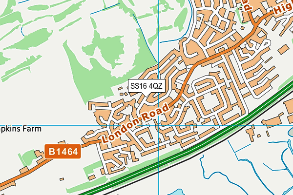 SS16 4QZ map - OS VectorMap District (Ordnance Survey) SS16 4QZ map - OS VectorMap District (Ordnance Survey)