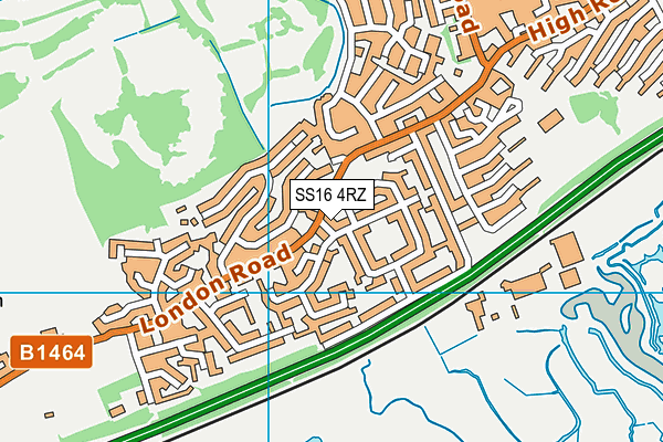SS16 4RZ map - OS VectorMap District (Ordnance Survey) SS16 4RZ map - OS VectorMap District (Ordnance Survey)