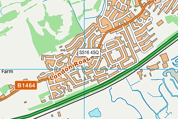 SS16 4SQ map - OS VectorMap District (Ordnance Survey) SS16 4SQ map - OS VectorMap District (Ordnance Survey)