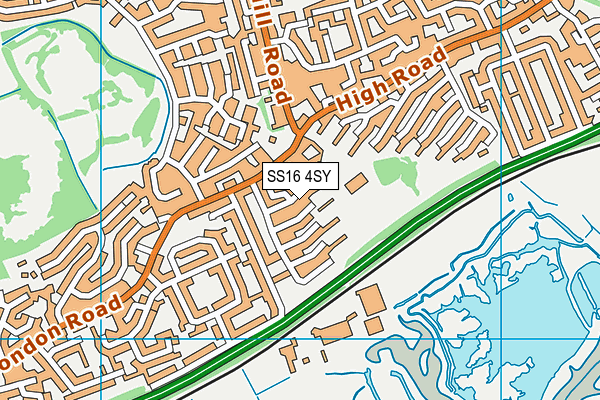 SS16 4SY map - OS VectorMap District (Ordnance Survey) SS16 4SY map - OS VectorMap District (Ordnance Survey)