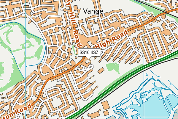 SS16 4SZ map - OS VectorMap District (Ordnance Survey) SS16 4SZ map - OS VectorMap District (Ordnance Survey)