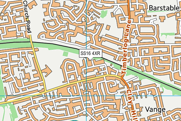 SS16 4XR map - OS VectorMap District (Ordnance Survey) SS16 4XR map - OS VectorMap District (Ordnance Survey)