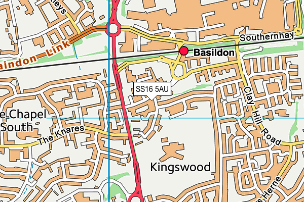 SS16 5AU map - OS VectorMap District (Ordnance Survey) SS16 5AU map - OS VectorMap District (Ordnance Survey)