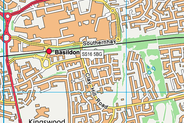 SS16 5BG map - OS VectorMap District (Ordnance Survey) SS16 5BG map - OS VectorMap District (Ordnance Survey)