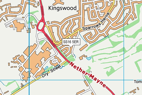 SS16 5ER map - OS VectorMap District (Ordnance Survey) SS16 5ER map - OS VectorMap District (Ordnance Survey)