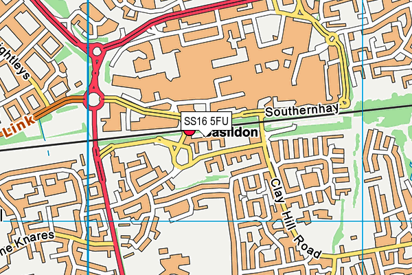 SS16 5FU map - OS VectorMap District (Ordnance Survey) SS16 5FU map - OS VectorMap District (Ordnance Survey)