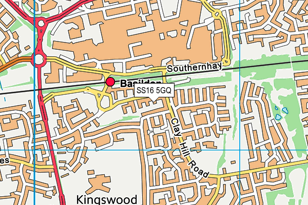 SS16 5GQ map - OS VectorMap District (Ordnance Survey) SS16 5GQ map - OS VectorMap District (Ordnance Survey)