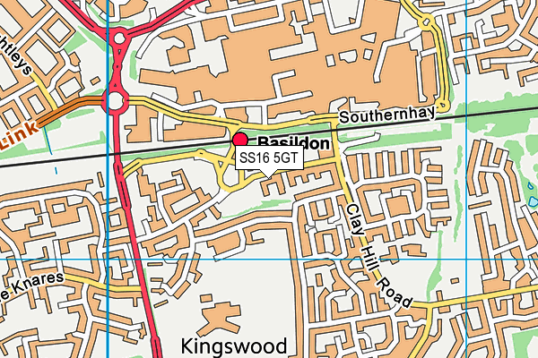 SS16 5GT map - OS VectorMap District (Ordnance Survey) SS16 5GT map - OS VectorMap District (Ordnance Survey)