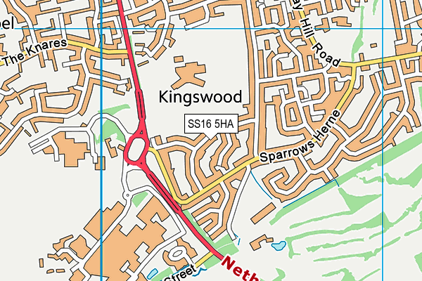 SS16 5HA map - OS VectorMap District (Ordnance Survey) SS16 5HA map - OS VectorMap District (Ordnance Survey)