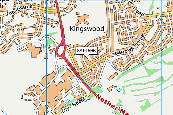 SS16 5HB map - OS VectorMap District (Ordnance Survey) SS16 5HB map - OS VectorMap District (Ordnance Survey)