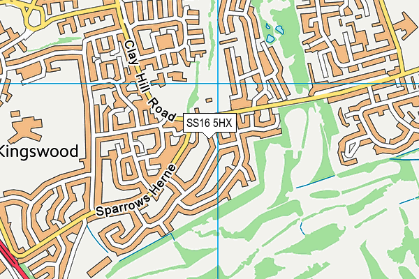 SS16 5HX map - OS VectorMap District (Ordnance Survey) SS16 5HX map - OS VectorMap District (Ordnance Survey)
