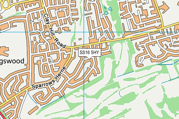 SS16 5HY map - OS VectorMap District (Ordnance Survey) SS16 5HY map - OS VectorMap District (Ordnance Survey)