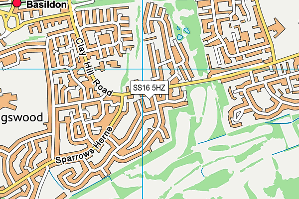 SS16 5HZ map - OS VectorMap District (Ordnance Survey) SS16 5HZ map - OS VectorMap District (Ordnance Survey)