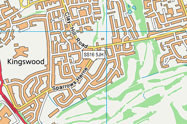 SS16 5JH map - OS VectorMap District (Ordnance Survey) SS16 5JH map - OS VectorMap District (Ordnance Survey)
