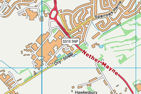 SS16 5NP map - OS VectorMap District (Ordnance Survey) SS16 5NP map - OS VectorMap District (Ordnance Survey)
