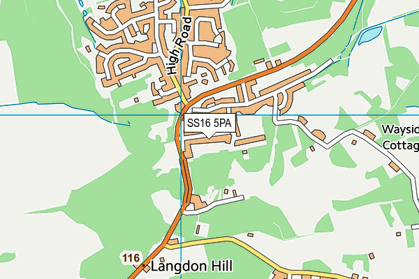 SS16 5PA map - OS VectorMap District (Ordnance Survey) SS16 5PA map - OS VectorMap District (Ordnance Survey)