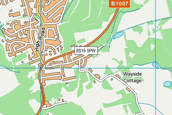 SS16 5PW map - OS VectorMap District (Ordnance Survey) SS16 5PW map - OS VectorMap District (Ordnance Survey)