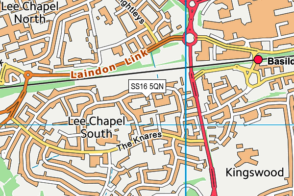 SS16 5QN map - OS VectorMap District (Ordnance Survey) SS16 5QN map - OS VectorMap District (Ordnance Survey)