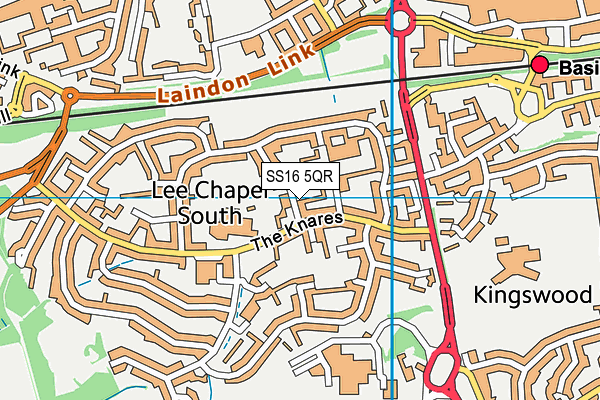 SS16 5QR map - OS VectorMap District (Ordnance Survey) SS16 5QR map - OS VectorMap District (Ordnance Survey)