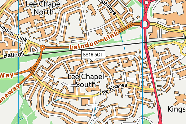SS16 5QT map - OS VectorMap District (Ordnance Survey) SS16 5QT map - OS VectorMap District (Ordnance Survey)