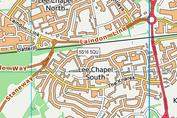 SS16 5QU map - OS VectorMap District (Ordnance Survey)