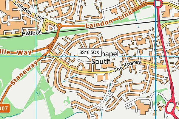 SS16 5QX map - OS VectorMap District (Ordnance Survey) SS16 5QX map - OS VectorMap District (Ordnance Survey)