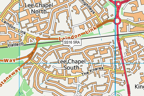 SS16 5RA map - OS VectorMap District (Ordnance Survey) SS16 5RA map - OS VectorMap District (Ordnance Survey)