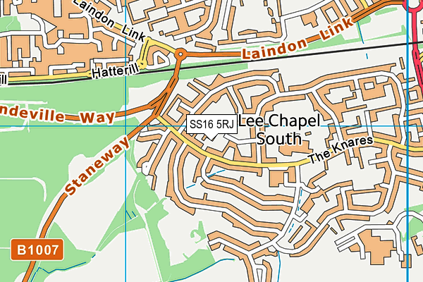 SS16 5RJ map - OS VectorMap District (Ordnance Survey) SS16 5RJ map - OS VectorMap District (Ordnance Survey)