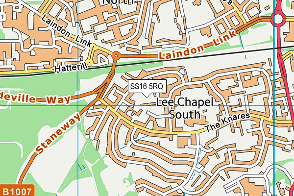 SS16 5RQ map - OS VectorMap District (Ordnance Survey) SS16 5RQ map - OS VectorMap District (Ordnance Survey)