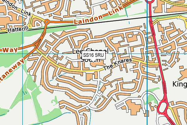 SS16 5RU map - OS VectorMap District (Ordnance Survey) SS16 5RU map - OS VectorMap District (Ordnance Survey)