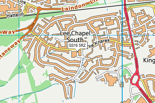 SS16 5RZ map - OS VectorMap District (Ordnance Survey) SS16 5RZ map - OS VectorMap District (Ordnance Survey)