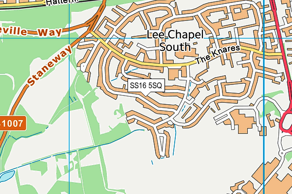 SS16 5SQ map - OS VectorMap District (Ordnance Survey) SS16 5SQ map - OS VectorMap District (Ordnance Survey)