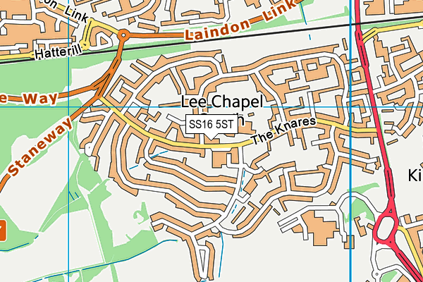 SS16 5ST map - OS VectorMap District (Ordnance Survey) SS16 5ST map - OS VectorMap District (Ordnance Survey)