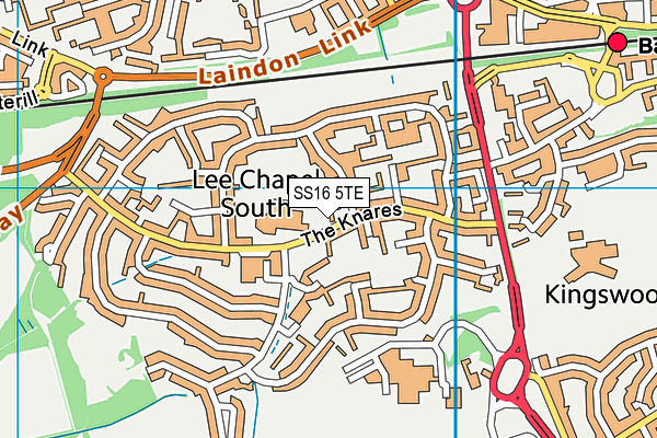 SS16 5TE map - OS VectorMap District (Ordnance Survey) SS16 5TE map - OS VectorMap District (Ordnance Survey)
