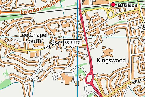 SS16 5TG map - OS VectorMap District (Ordnance Survey) SS16 5TG map - OS VectorMap District (Ordnance Survey)