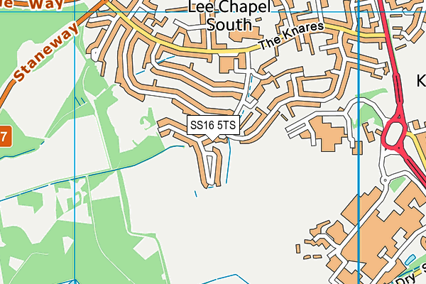 SS16 5TS map - OS VectorMap District (Ordnance Survey) SS16 5TS map - OS VectorMap District (Ordnance Survey)