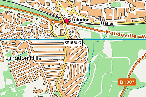 SS16 5UQ map - OS VectorMap District (Ordnance Survey) SS16 5UQ map - OS VectorMap District (Ordnance Survey)