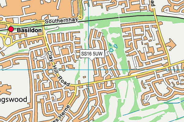 SS16 5UW map - OS VectorMap District (Ordnance Survey) SS16 5UW map - OS VectorMap District (Ordnance Survey)