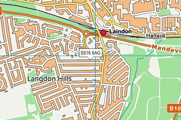 SS16 6AG map - OS VectorMap District (Ordnance Survey) SS16 6AG map - OS VectorMap District (Ordnance Survey)