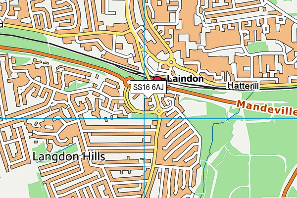 SS16 6AJ map - OS VectorMap District (Ordnance Survey) SS16 6AJ map - OS VectorMap District (Ordnance Survey)