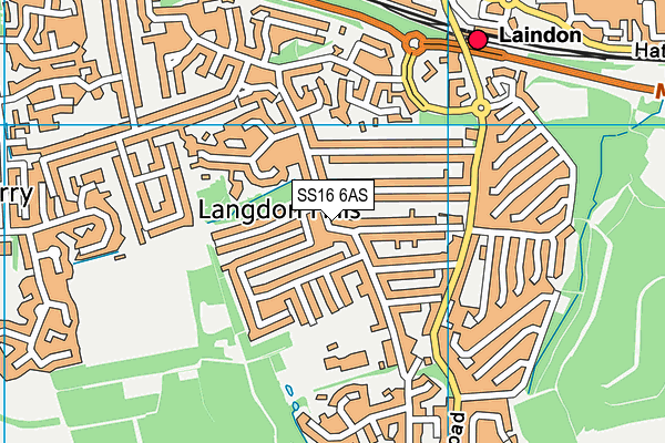 SS16 6AS map - OS VectorMap District (Ordnance Survey) SS16 6AS map - OS VectorMap District (Ordnance Survey)