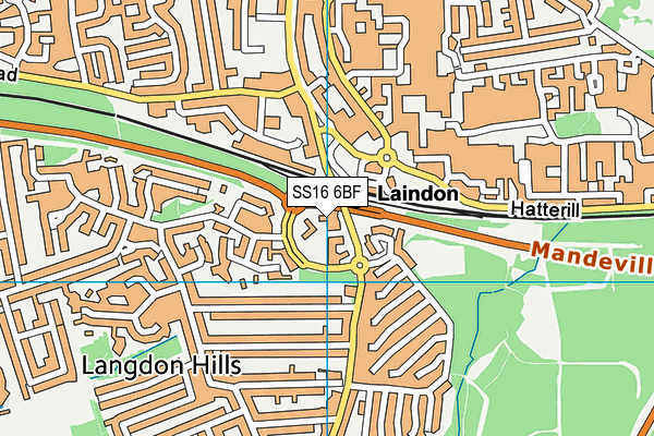 SS16 6BF map - OS VectorMap District (Ordnance Survey) SS16 6BF map - OS VectorMap District (Ordnance Survey)
