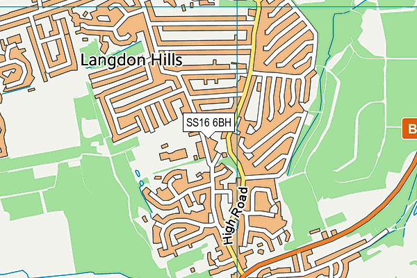 SS16 6BH map - OS VectorMap District (Ordnance Survey) SS16 6BH map - OS VectorMap District (Ordnance Survey)