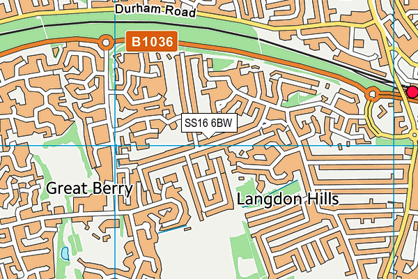 SS16 6BW map - OS VectorMap District (Ordnance Survey)