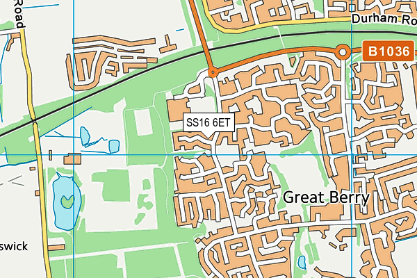 SS16 6ET map - OS VectorMap District (Ordnance Survey) SS16 6ET map - OS VectorMap District (Ordnance Survey)