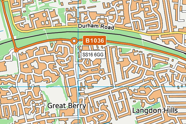 SS16 6GG map - OS VectorMap District (Ordnance Survey)