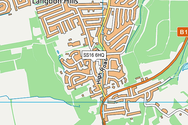 SS16 6HQ map - OS VectorMap District (Ordnance Survey) SS16 6HQ map - OS VectorMap District (Ordnance Survey)