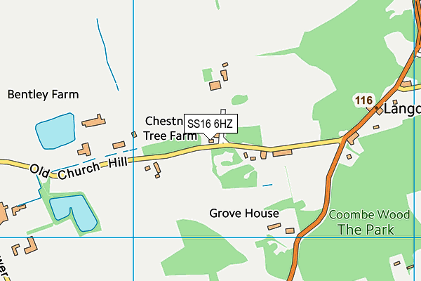 SS16 6HZ map - OS VectorMap District (Ordnance Survey)