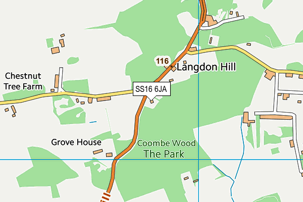 SS16 6JA map - OS VectorMap District (Ordnance Survey) SS16 6JA map - OS VectorMap District (Ordnance Survey)